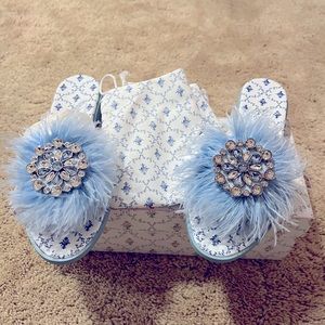 Hill House Blue Feather Summer/City Slide size 9 NWB